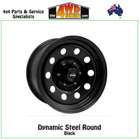 Dynamic Steel Round Black 15x8 25N 5x165.1 CB131 5x6.5