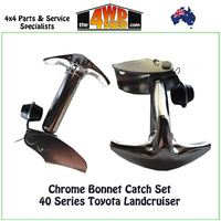 Chrome Bonnet Catch Set 40 Series Toyota Landcruiser