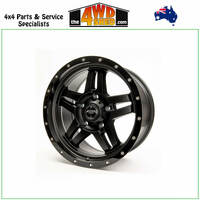 BARACADE Matt Black with Gloss Black Lip 18x9 +10 6x139.7 110.1