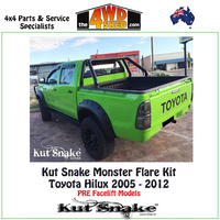 Kut Snake Monster Flare Kit - Hilux SR5 KUN25/26 2005 - 2015 REAR FLARES