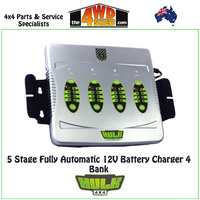 5 Stage Fully Automatic 12V Battery Charger 4 Bank