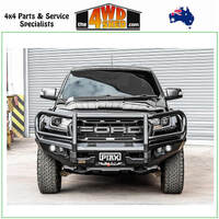 Elite Non Loop Winch Bull Bar Ford Ranger Raptor Black Tow Points & Black Bash Plate