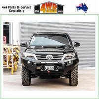 Elite Non Loop Winch Bull Bar Toyota Fortuner 2015-On Black Tow Points & Black Bash Plate