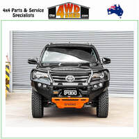 Elite Non Loop Winch Bull Bar Toyota Fortuner 2015-On Black Tow Points & Orange Bash Plate