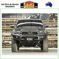 Elite Non Loop Winch Bull Bar Toyota Hilux 2020-On - Black Tow Points & Black Bash Plate