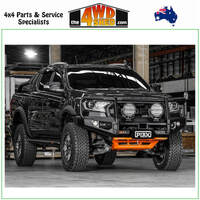 Elite Loop Winch Bull Bar Ford Ranger PX2 Black Tow Points & Orange Bash Plate