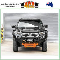 Elite Loop Winch Bull Bar Toyota Fortuner 2015-On - Black Tow Points & Orange Bash Plates