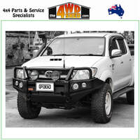 Premium Loop Winch Bull Bar Toyota Hilux 2005-2010 - Black Tow Points & Black Bash Plate