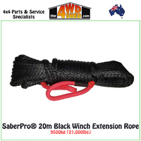 SaberPro® 20m Black Winch Extension Rope 9,500KG