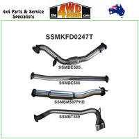 Ford Ranger PX Dual Cab 3.2L CRD NON-DPF 3 inch Exhaust Without Cat, Hotdog Twin Tip Side Exit