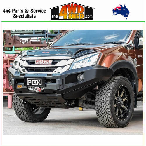 Elite Non Loop Winch Bull Bar Isuzu DMAX 2013-2016 - Black Tow Points & Black Bash Plates