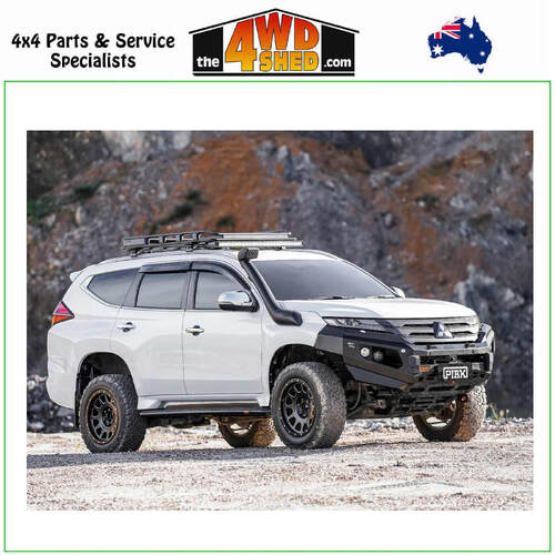 Elite Non Loop Bar Mitsubishi Pajero Sport QF - Black Tow Points & Black Bash Plate