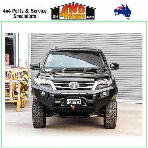 Elite Non Loop Winch Bull Bar Toyota Fortuner 2015-On Black Tow Points & Black Bash Plate