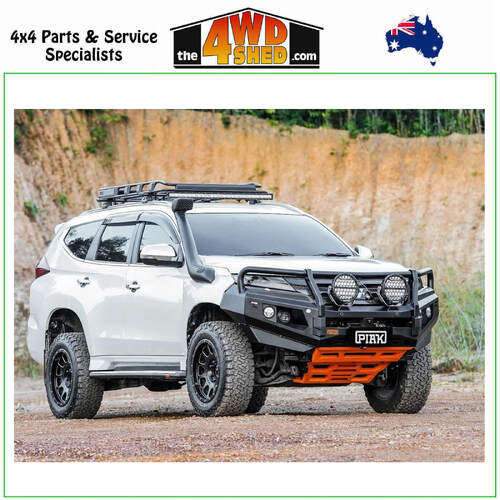 Elite Loop Bar Mitsubishi Pajero Sport QF - Black Tow Points & Orange Bash Plate 