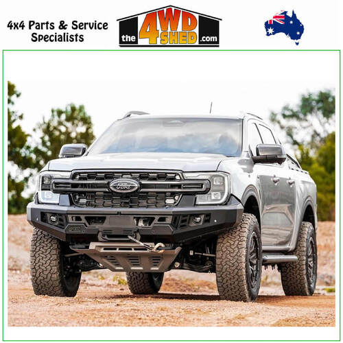 Genesis Non Loop Winch Bull Bar Ford Ranger Next Gen 5/2022-On - Black Tow Points & Grey Bash Plates