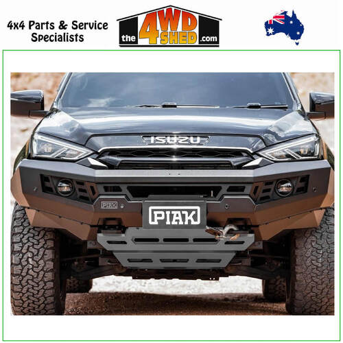 Genesis Non Loop Winch Bull Bar Isuzu MUX 6/2021-On - Black Tow Points & Grey Bash Plates