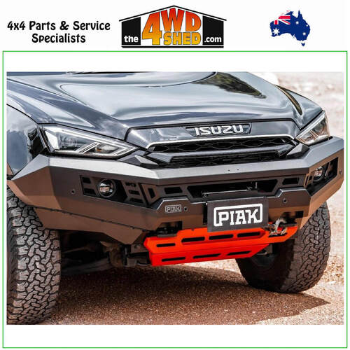 Genesis Non Loop Winch Bull Bar Isuzu MUX 6/2021-On - Black Tow Points & Orange Bash Plates