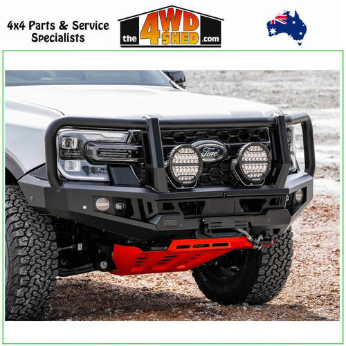 Genesis Loop Winch Bull Bar Ford Ranger Next Gen 5/2022-On - Black Tow Points & Orange Bash Plates