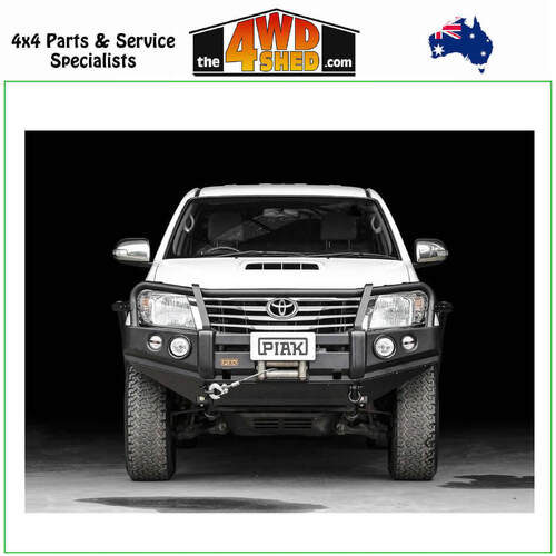  Premium Loop Winch Bull Bar Toyota Hilux 2011-2015 - Black Tow Points & Black Bash Plate