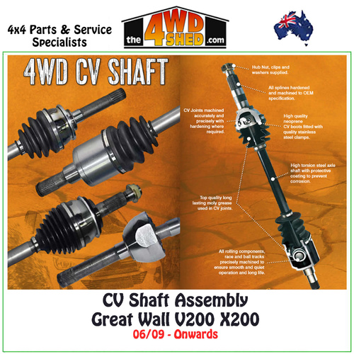 CV Shaft Assembly Great Wall V200 X200 06/09-On