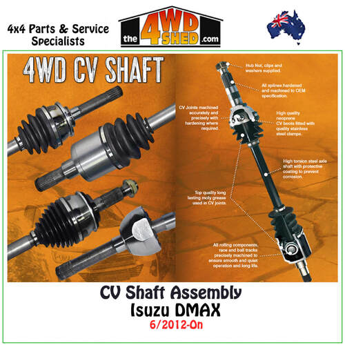 CV Shaft Assembly Isuzu DMAX 6/12-2020