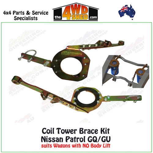 Coil Tower Brace Bolt-On Nissan Patrol GQ GU suits Wagon with No Body Lift