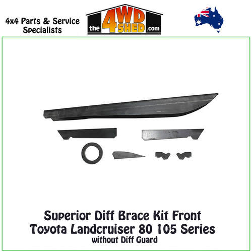 Superior Diff Brace Kit Front Toyota Landcruiser 80 105 Series without Diff Guard