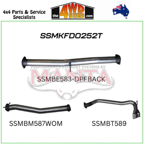 Ford Ranger PX2 PX3 Dual Cab 3.2L CRD DPF 3 inch Exhaust DPF Back Twin Tip Side Exit