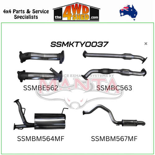 200 Series Toyota Landcruiser VDJ V8 2.5 inch Exhaust Turbo Back Dual into 3 inch Single With Cat Muffler Centre Rear Dump Tip