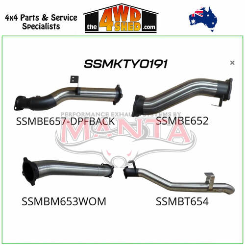 79 Series Toyota Landcruiser VDJ 4.5L 1VD V8 Turbo Diesel 2016-2024 4 inch Exhaust Single DPF Back without Muffler