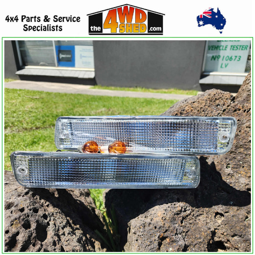 Clear Front Apron Indicator Lights Toyota Landcruiser 80 Series